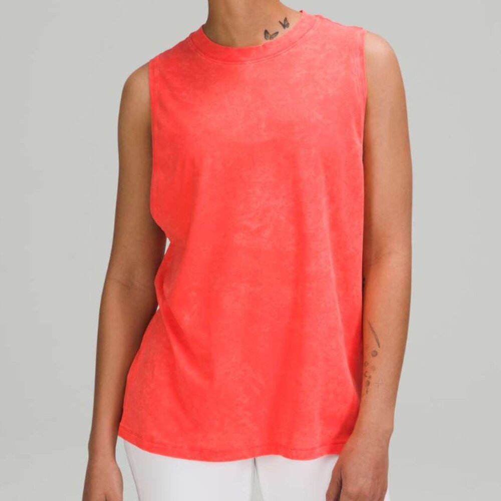 NWT Lululemon All Yours Tank Top CLOUD WASH  FLARE PERFECT 4 6 Orange